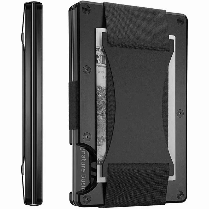 Oak & Coral | Titanium Matte Cobalt Cardholder – Slim & Stylish RFID Wallet for Men & Women