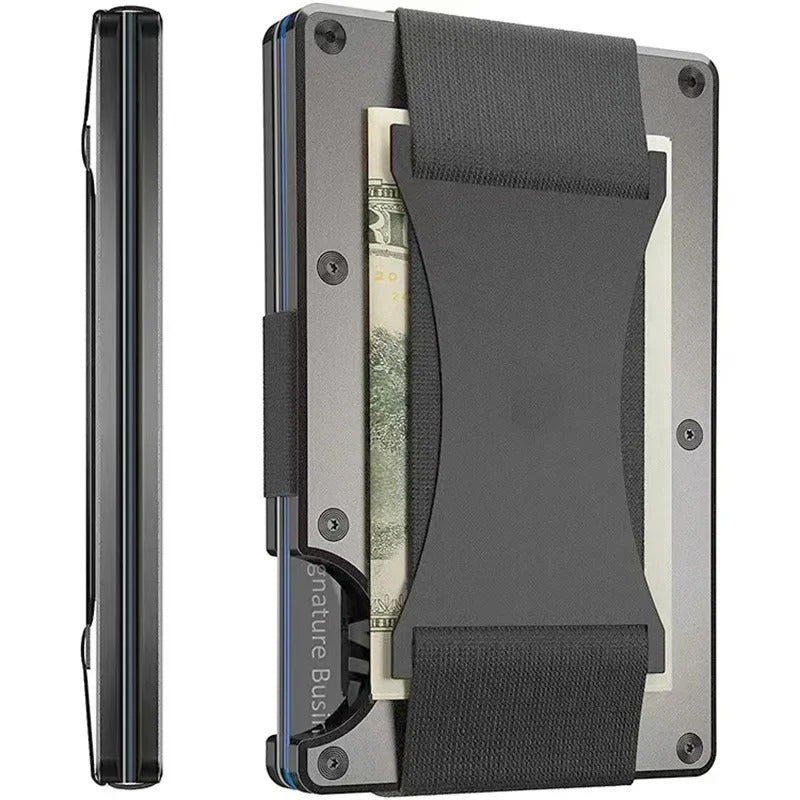 Oak & Coral | Titanium Matte Cobalt Cardholder – Slim & Stylish RFID Wallet for Men & Women