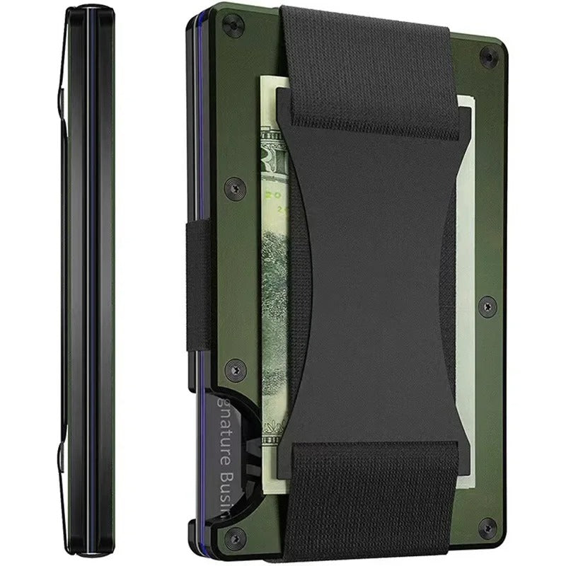 Oak & Coral | Titanium Matte Cobalt Cardholder – Slim & Stylish RFID Wallet for Men & Women