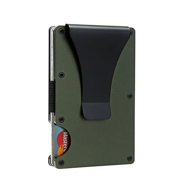 Oak & Coral | Titanium Matte Cobalt Cardholder – Slim & Stylish RFID Wallet for Men & Women