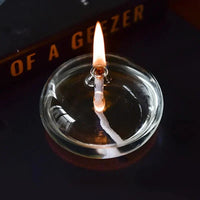 Oak & Coral | Transparent Glass Oil Lamp as Candle Holder