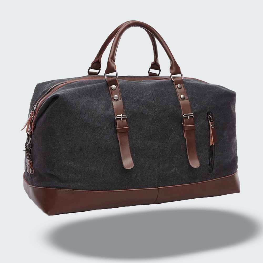 Oak & Coral | Travel Duffle Bag in Waxed Canvas – Durable and Waterproof with Leather Details