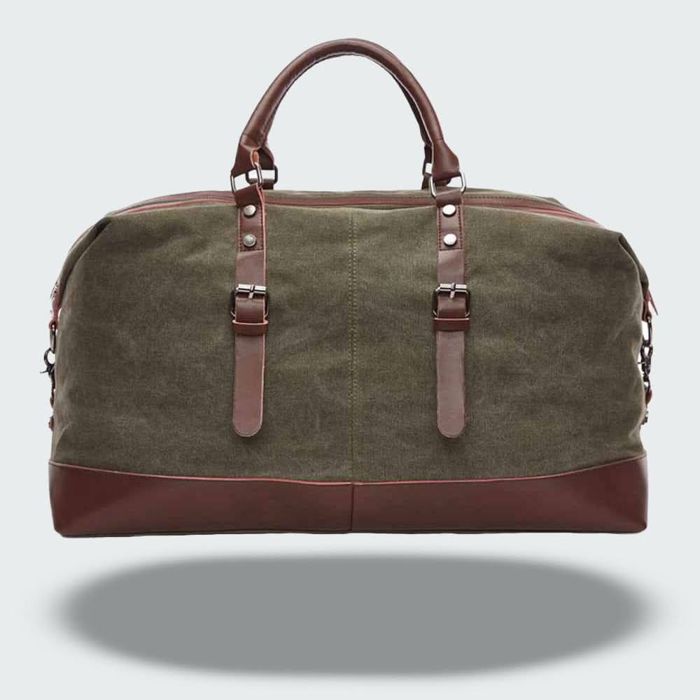 Oak & Coral | Travel Duffle Bag in Waxed Canvas – Durable and Waterproof with Leather Details