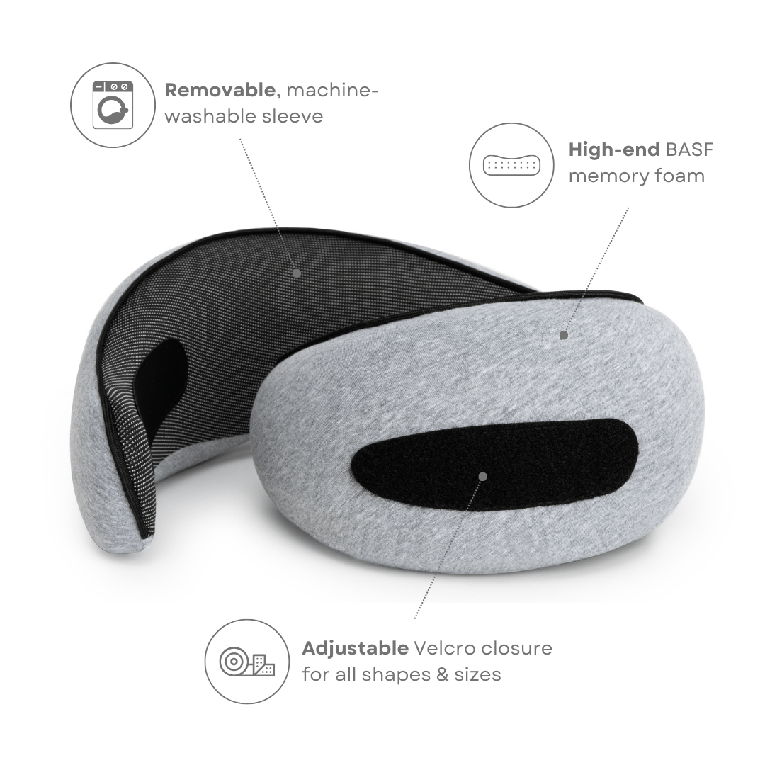 Oak & Coral | TRAVELNEST – Ergonomic Travel Pillow for Neck Support