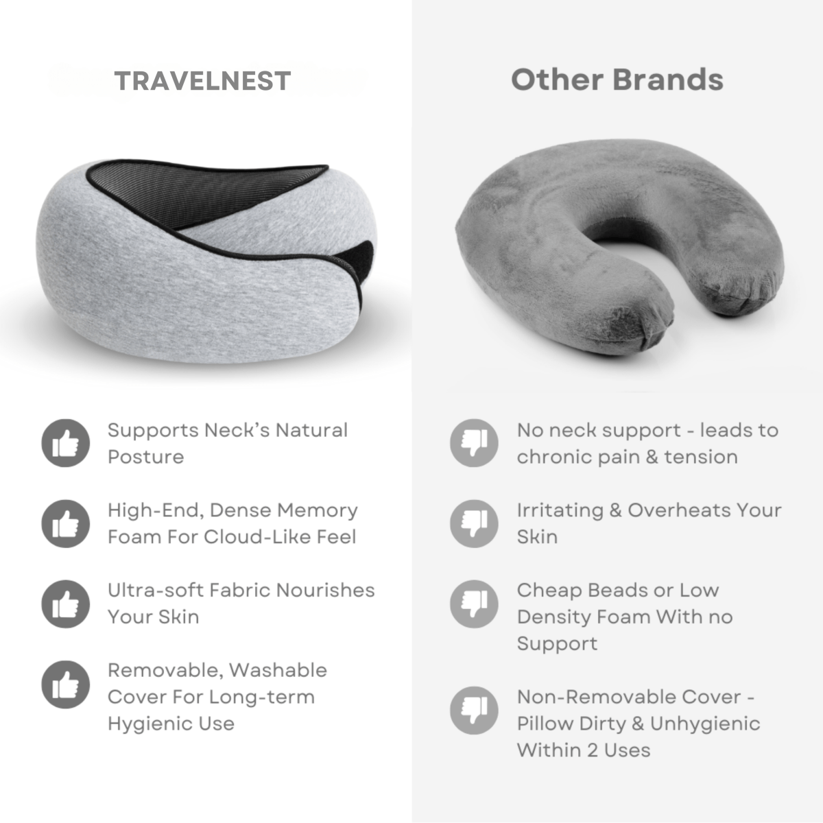 Oak & Coral | TRAVELNEST – Ergonomic Travel Pillow for Neck Support