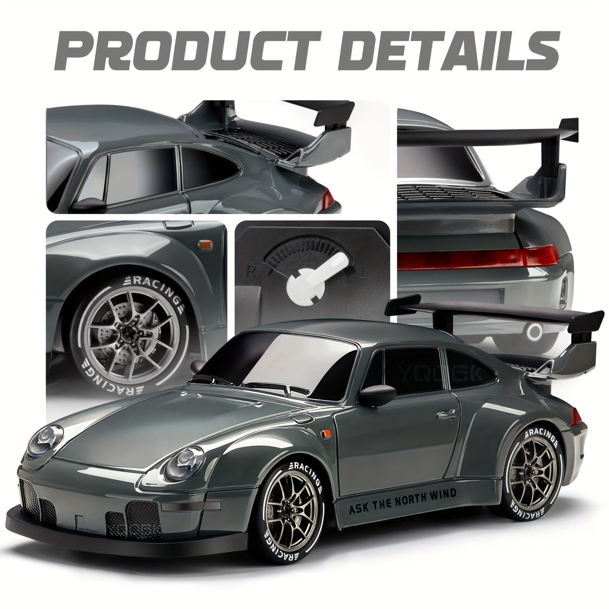 Oak & Coral | Ultimate 1:24 RC Drift Car with LED Wheels – Rechargeable 4WD Racing Toy