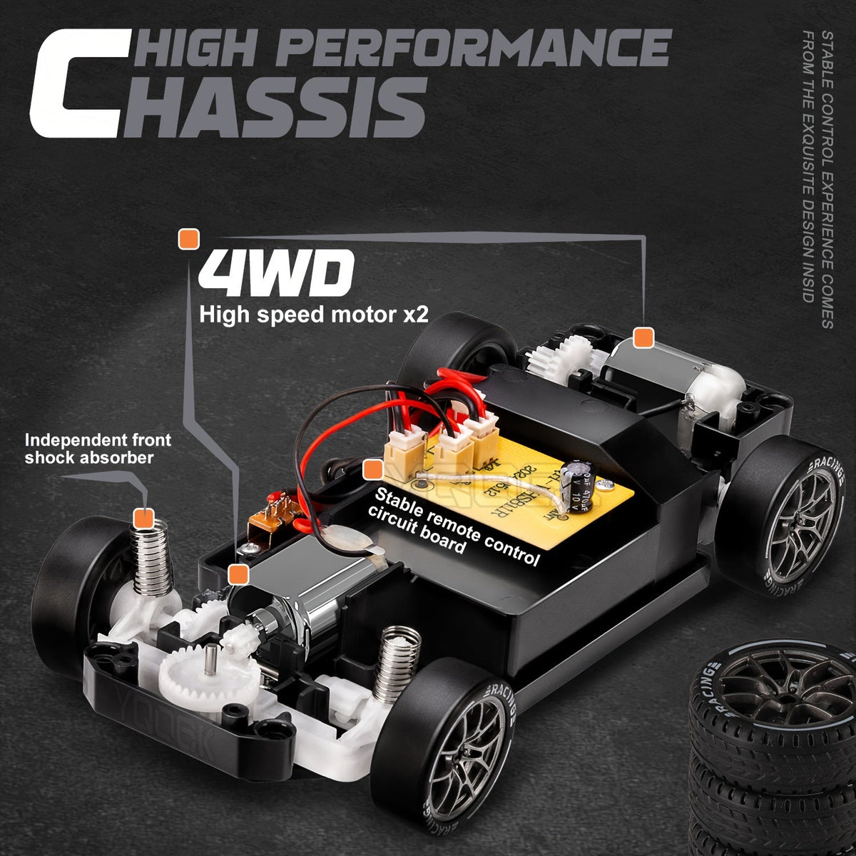 Oak & Coral | Ultimate 1:24 RC Drift Car with LED Wheels – Rechargeable 4WD Racing Toy