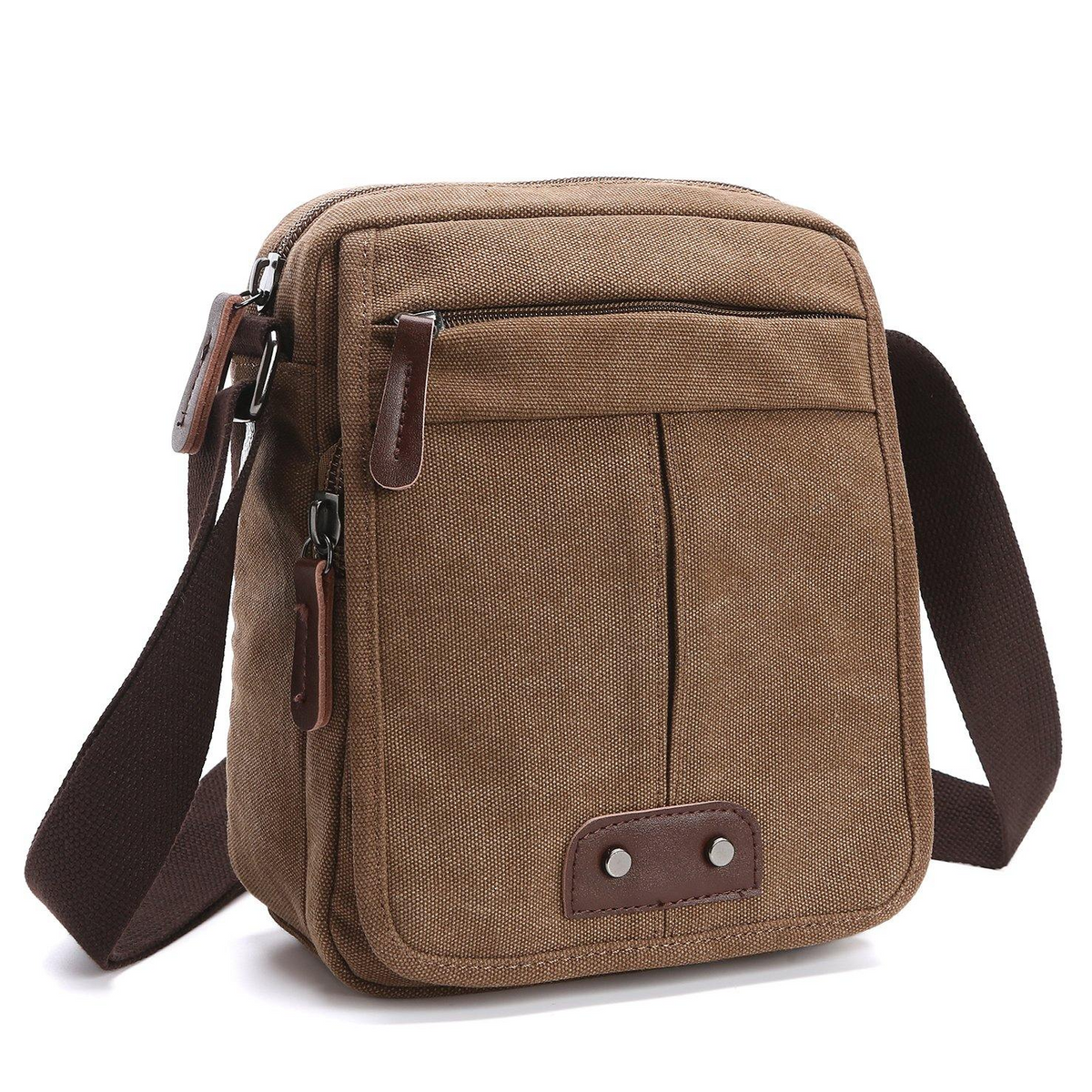 Oak & Coral | Unisex Canvas Crossbody Bag with Multiple Pockets