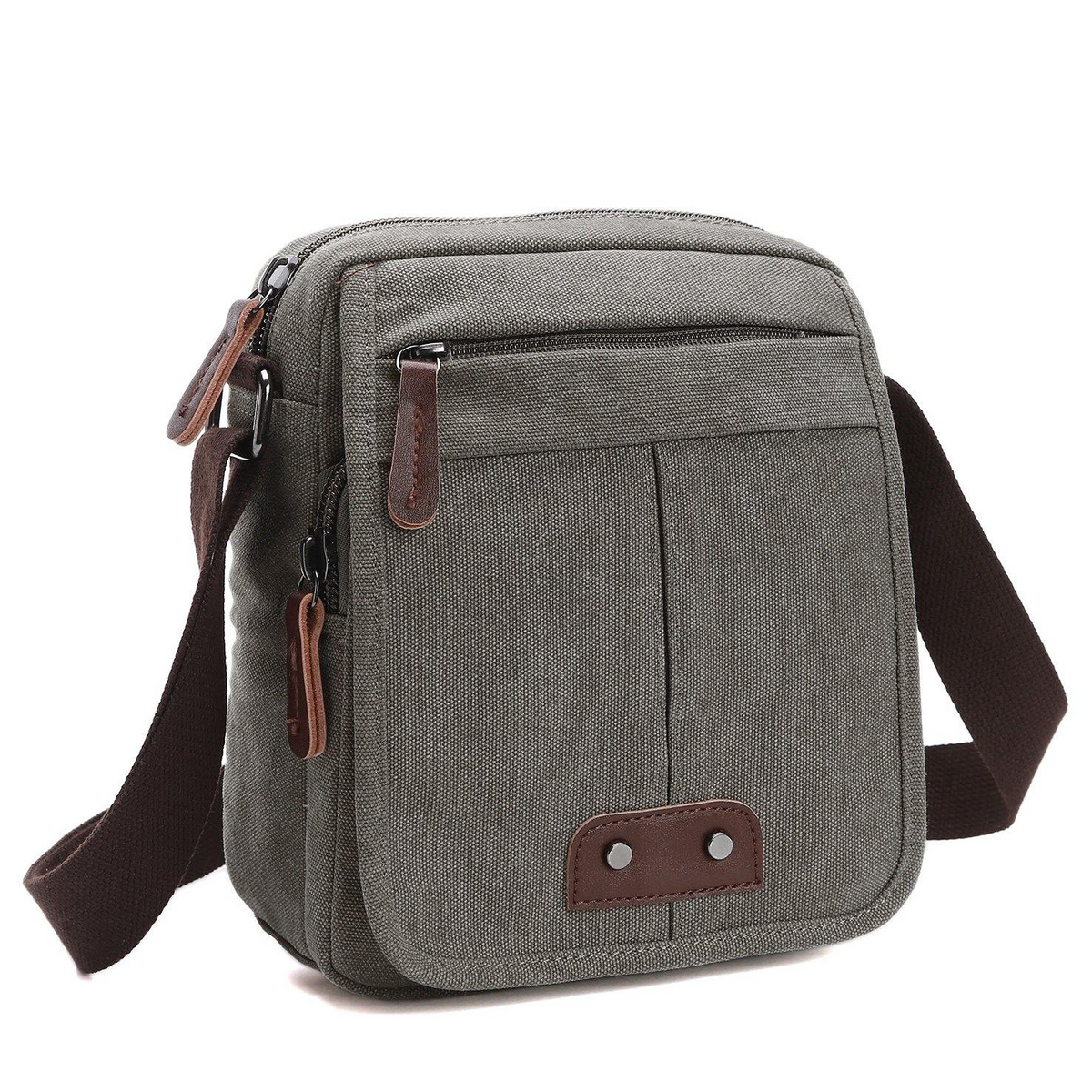 Oak & Coral | Unisex Canvas Crossbody Bag with Multiple Pockets
