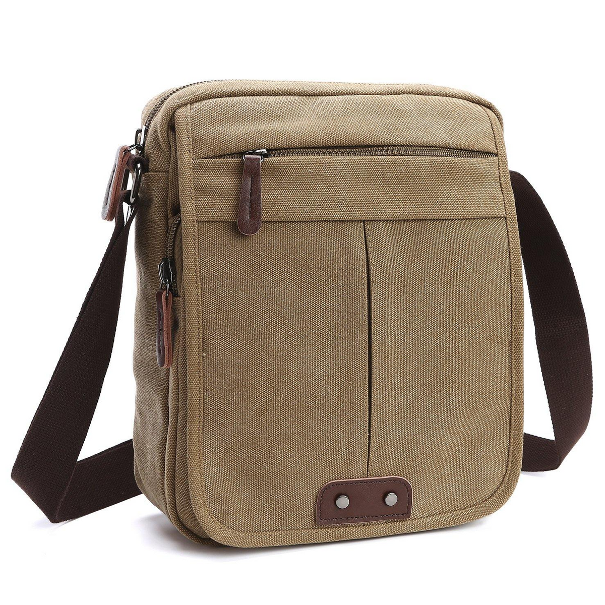 Oak & Coral | Unisex Canvas Crossbody Bag with Multiple Pockets
