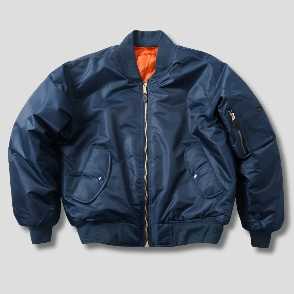 Oak & Coral | Unisex Classic Bomber Jacket with Rib-Knit Trim