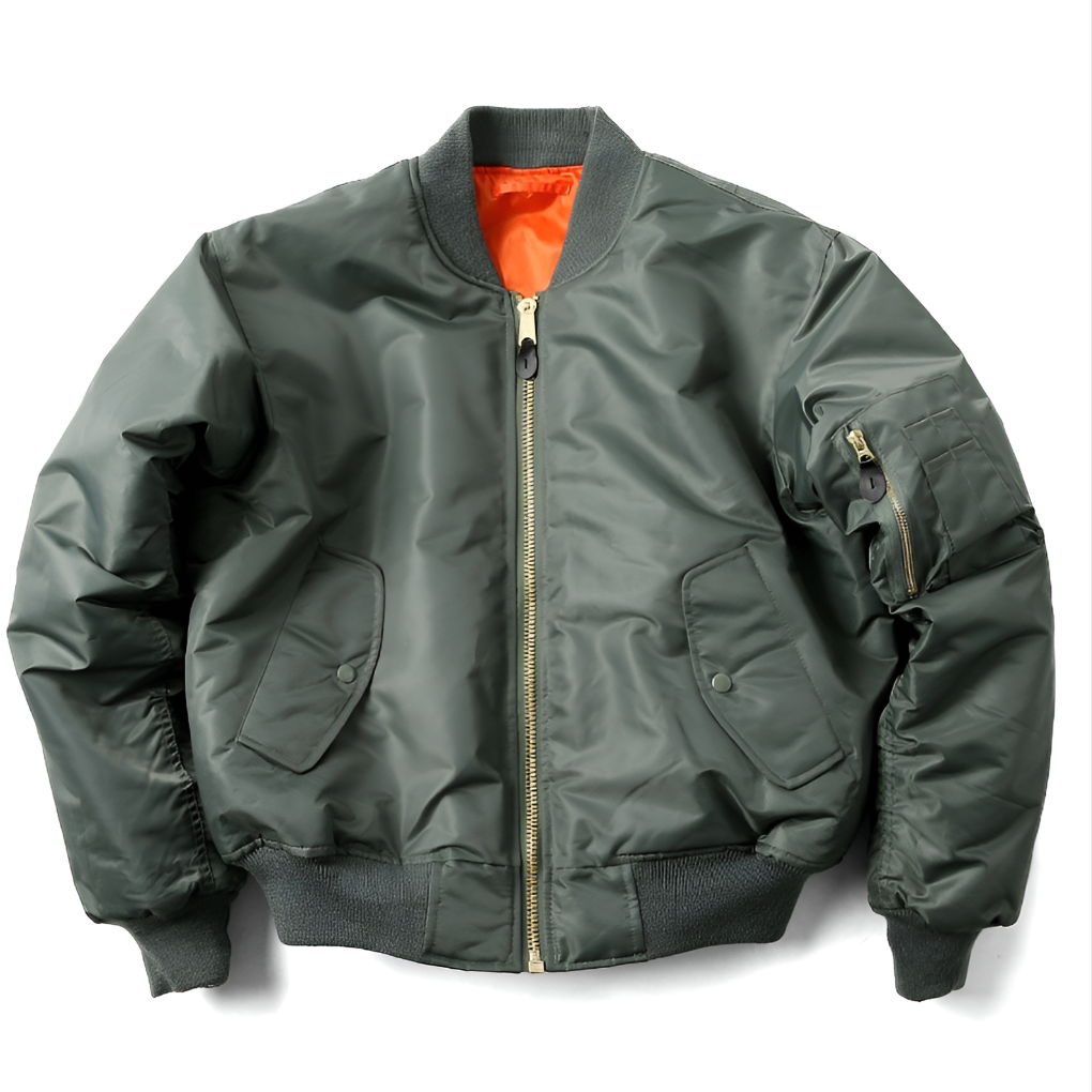 Oak & Coral | Unisex Classic Bomber Jacket with Rib-Knit Trim