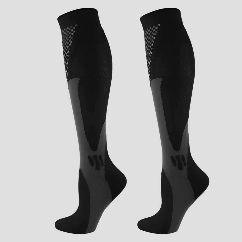 Oak & Coral | Unisex Compression Knee High Socks with Textured Accents