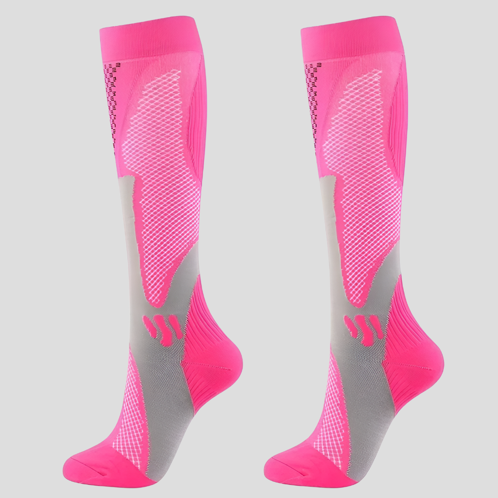 Oak & Coral | Unisex Compression Knee High Socks with Textured Accents