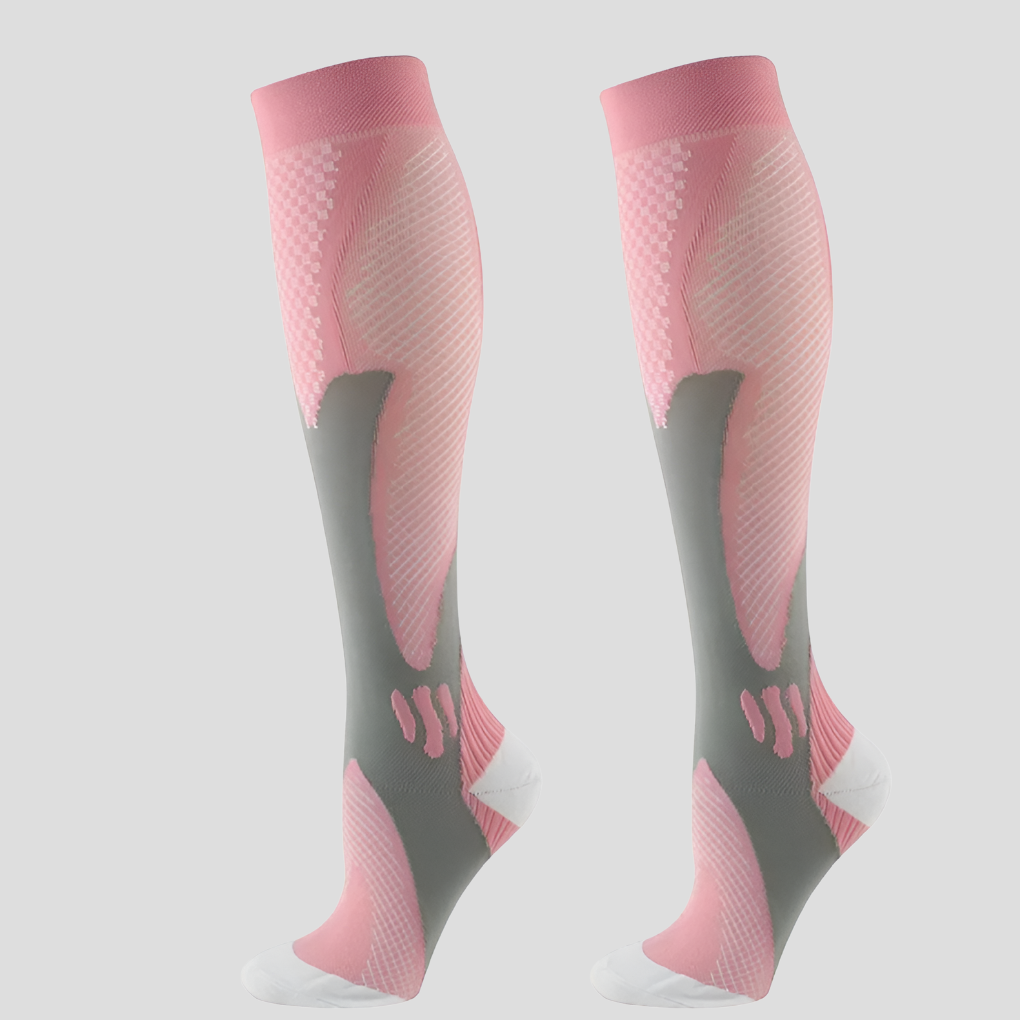 Oak & Coral | Unisex Compression Knee High Socks with Textured Accents