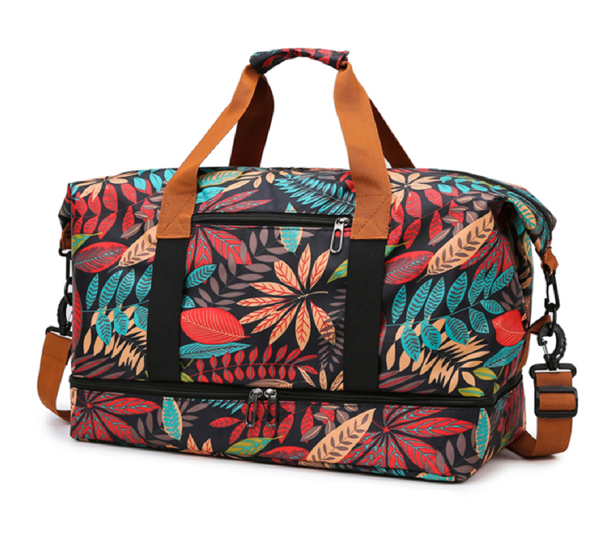 Oak & Coral | Unisex Duffel Bag with Shoe Compartment