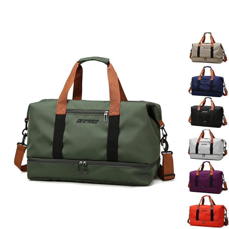 Oak & Coral | Unisex Duffel Bag with Shoe Compartment