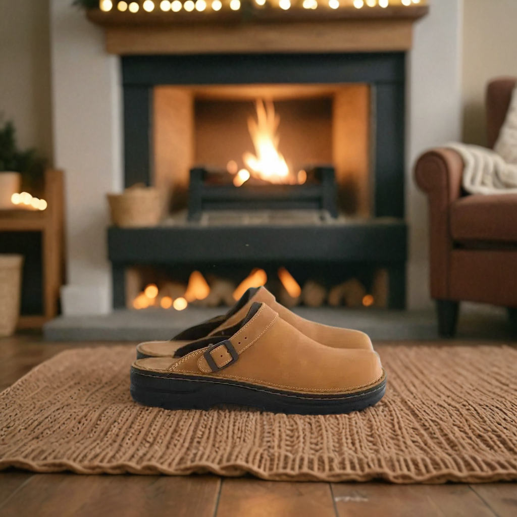 Oak & Coral | Unisex Slip-On Clogs with Buckle Strap