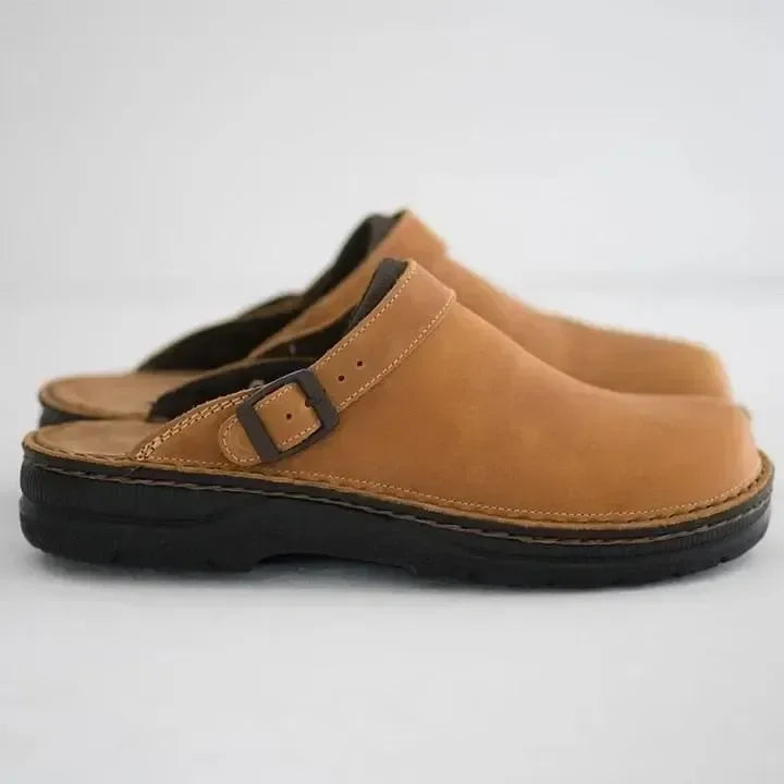 Oak & Coral | Unisex Slip-On Clogs with Buckle Strap