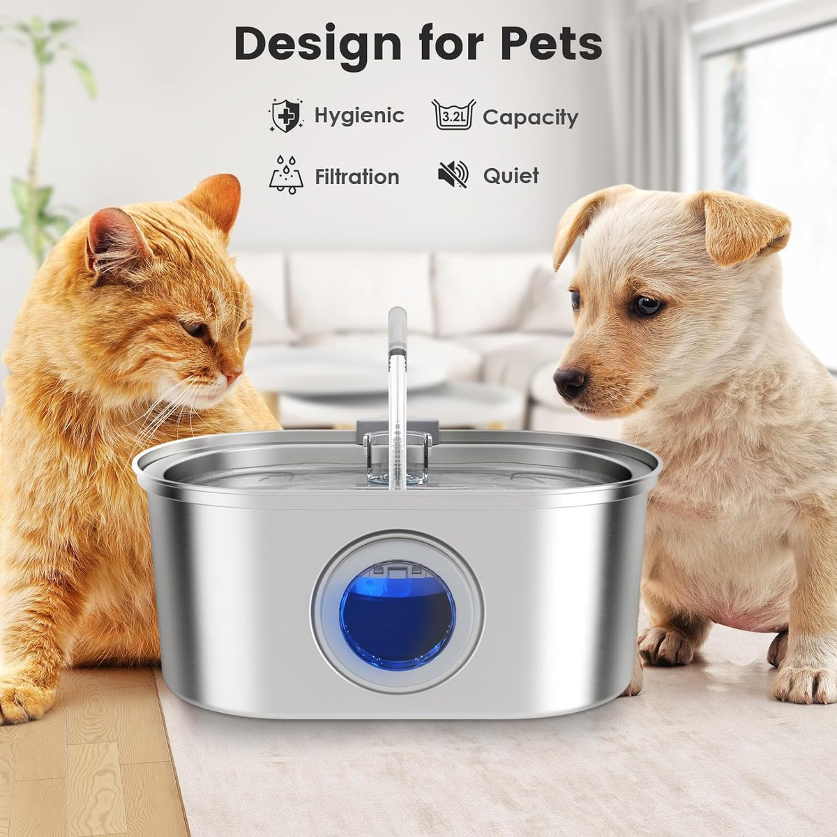 Oak & Coral | Water Fountain Stainless Steel 3.2L