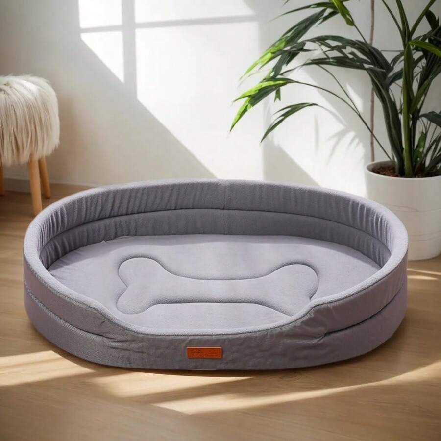 Oak & Coral | Waterproof Dog Bed with Plush Interior
