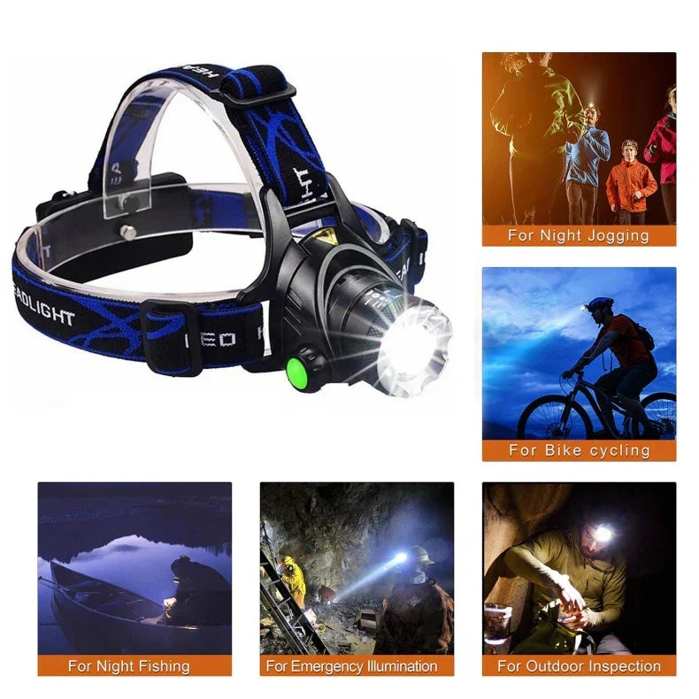 Oak & Coral | Waterproof LED Headlamp with Adjustable Zoom