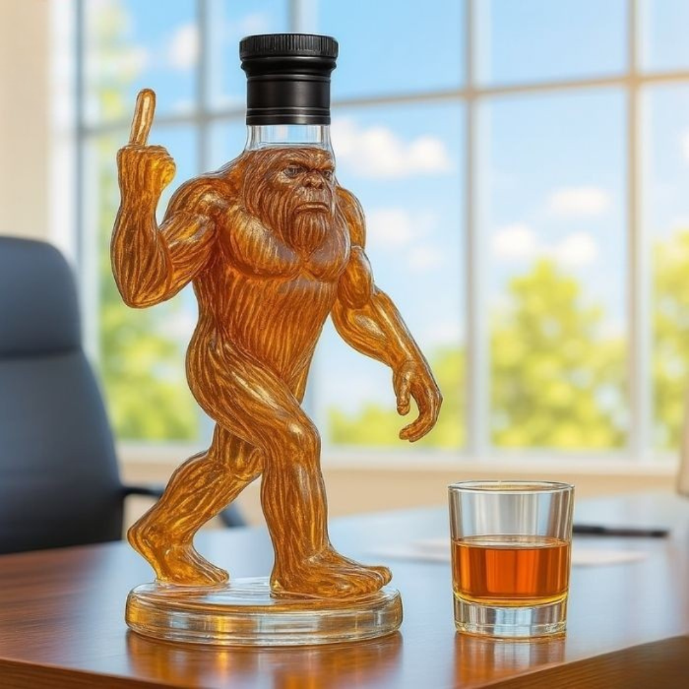 Oak & Coral | Whiskey Decanter Funny Bigfoot Glass Bottle