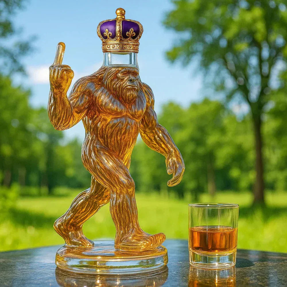 Oak & Coral | Whiskey Decanter Funny Bigfoot Glass Bottle