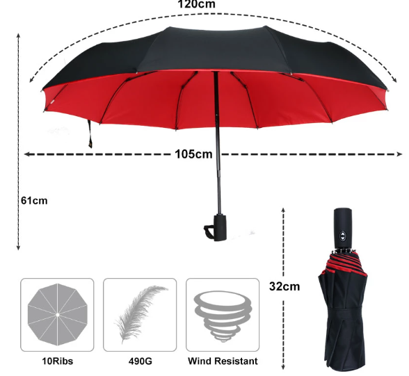 Oak & Coral | Windproof Storm Umbrella - The Umbrella That Withstands Any Storm