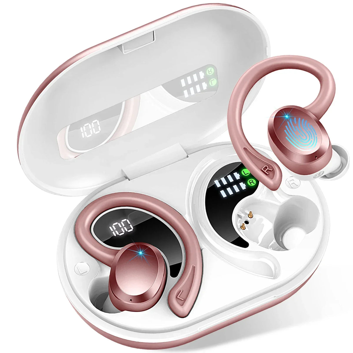 Oak & Coral | Wireless Earbuds with Long Battery Life – SecureFit – (1+1 FREE)
