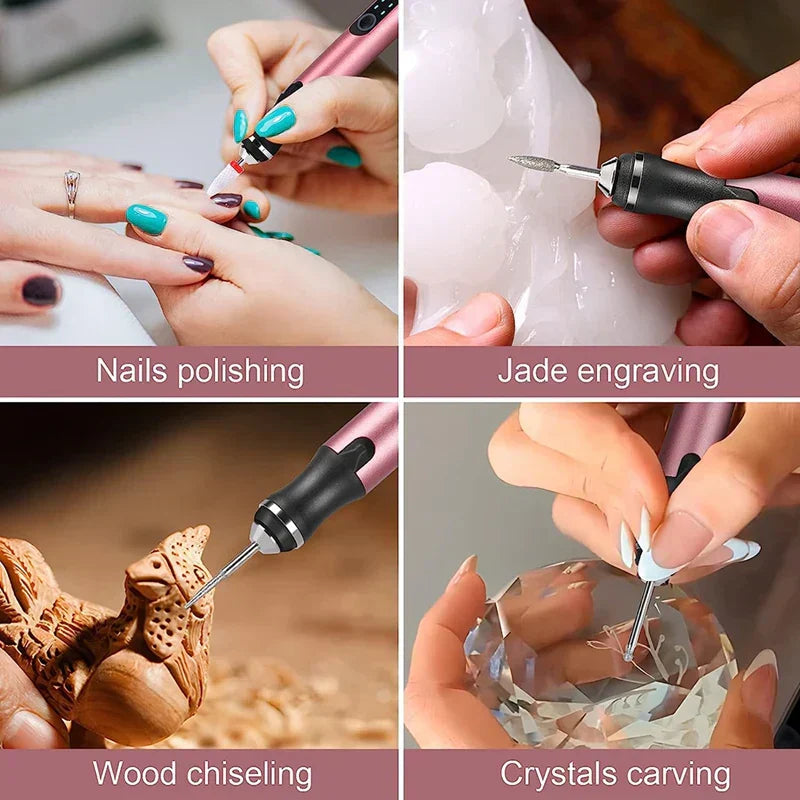 Oak & Coral | Wireless Engraving Pen – Perfect for 50+ Surfaces & DIY Projects