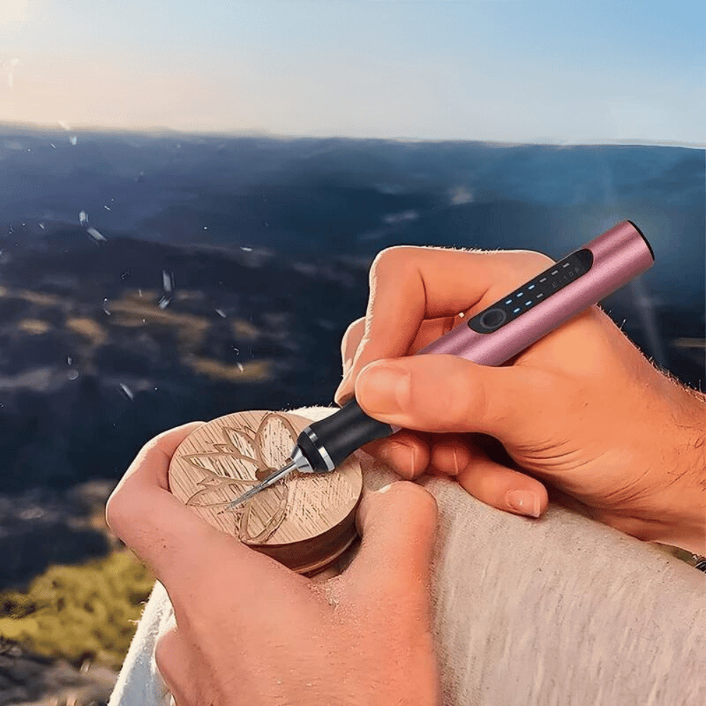 Oak & Coral | Wireless Engraving Pen – Perfect for 50+ Surfaces & DIY Projects