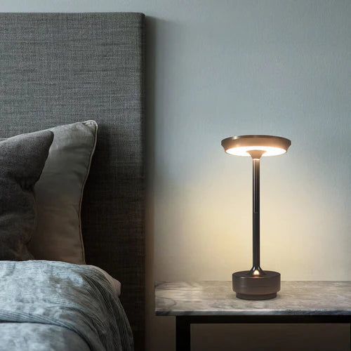 Oak & Coral | Wireless LED Table Lamp - Modern Sculptural Design