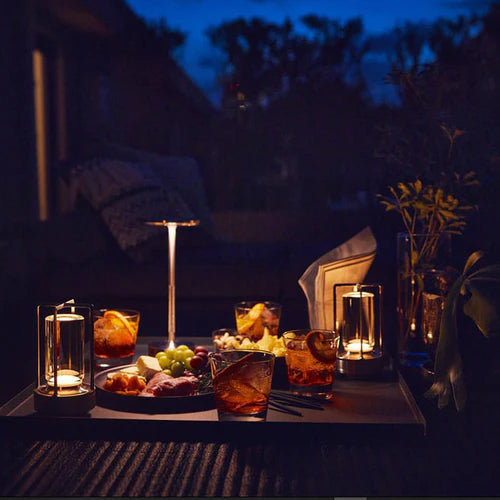 Oak & Coral | Wireless LED Table Lamp - Modern Sculptural Design