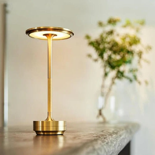 Oak & Coral | Wireless LED Table Lamp - Modern Sculptural Design