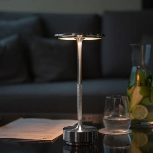 Oak & Coral | Wireless LED Table Lamp - Modern Sculptural Design