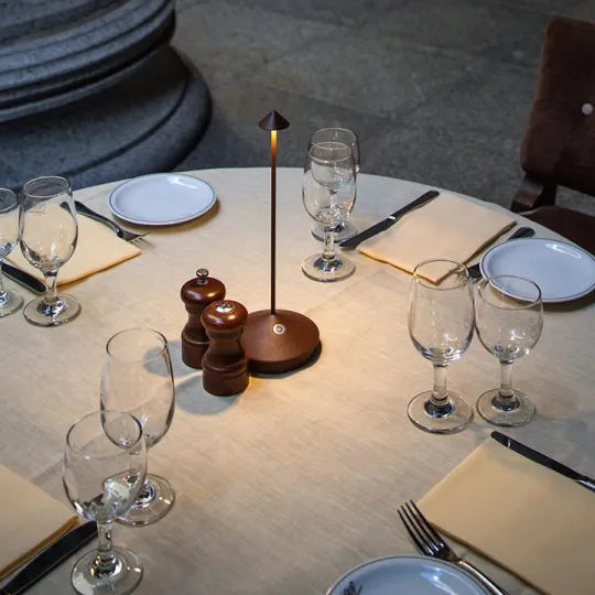 Oak & Coral | Wireless LED Table Lamp - Rechargeable, Dimmable Ambient Lighting