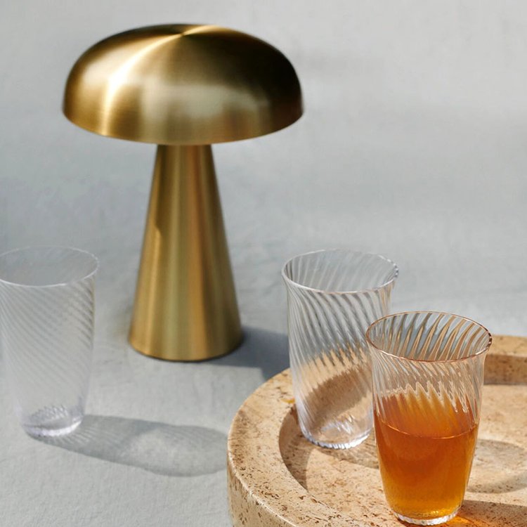 Oak & Coral | Wireless Table Lamp | Rechargeable Mushroom Design
