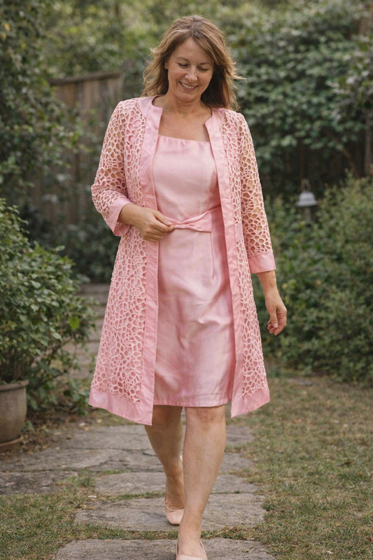 Oak & Coral | Women's 2-Piece Lace Dress with Jacket Elegant