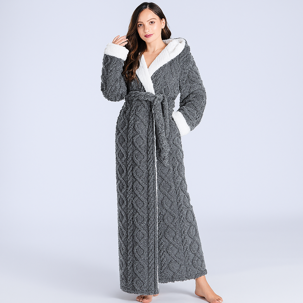 Oak & Coral | Women's Ankle Length Hooded Robe
