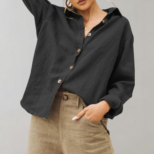 Oak & Coral | Women's Button-Down Blouse Loose Fit Shirt