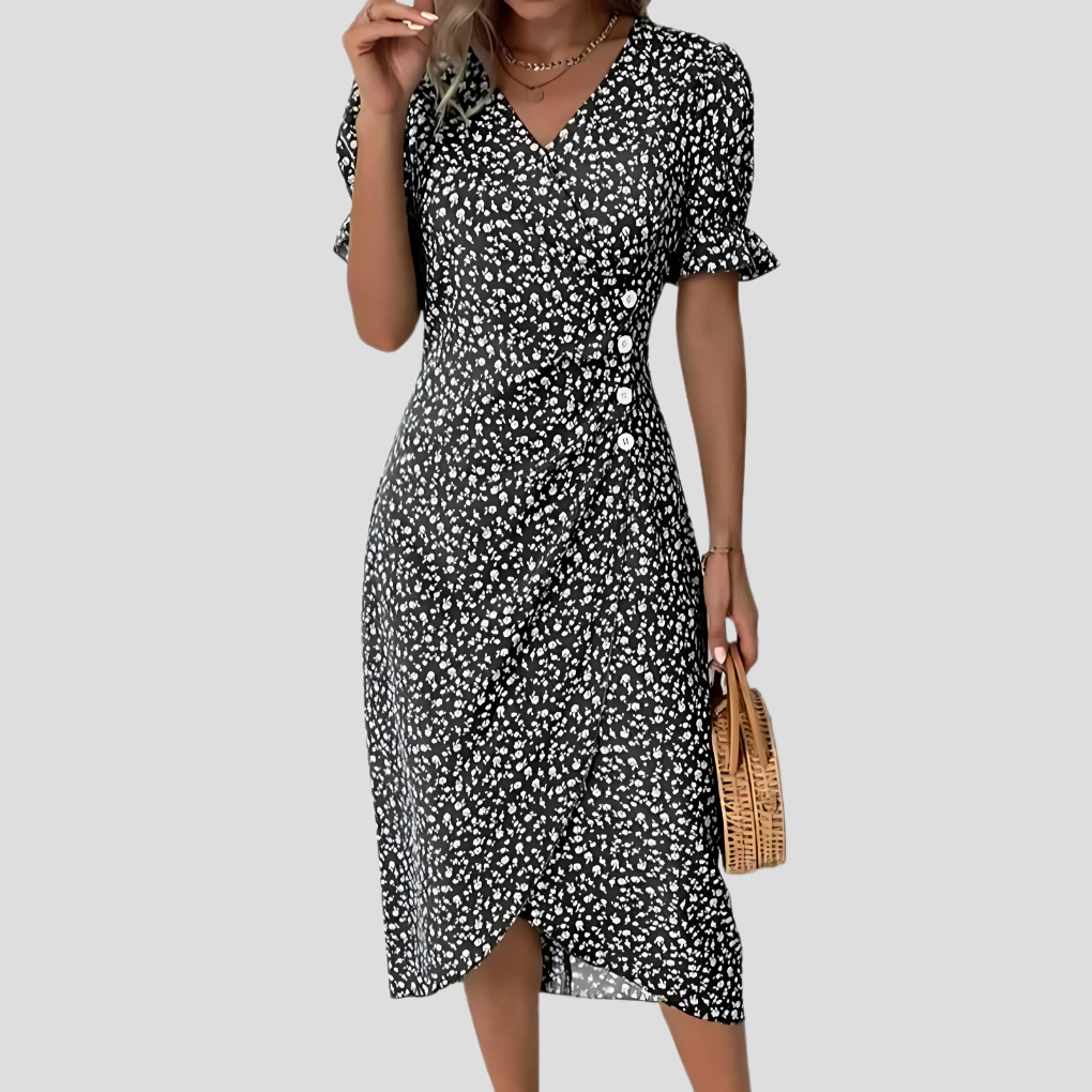 Oak & Coral | Women's Button Front Floral Midi Dress