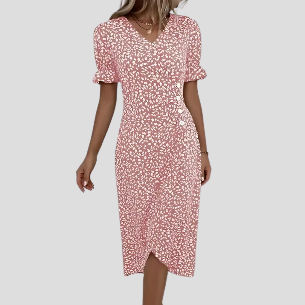 Oak & Coral | Women's Button Front Floral Midi Dress