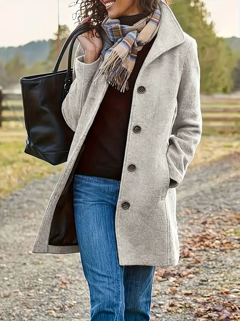 Oak & Coral | Women's Button-Front Lapel Coat
