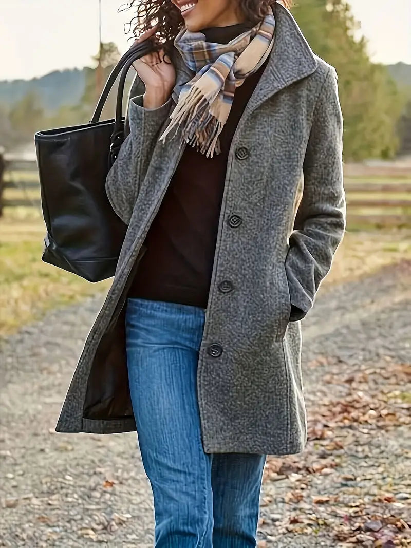 Oak & Coral | Women's Button-Front Lapel Coat
