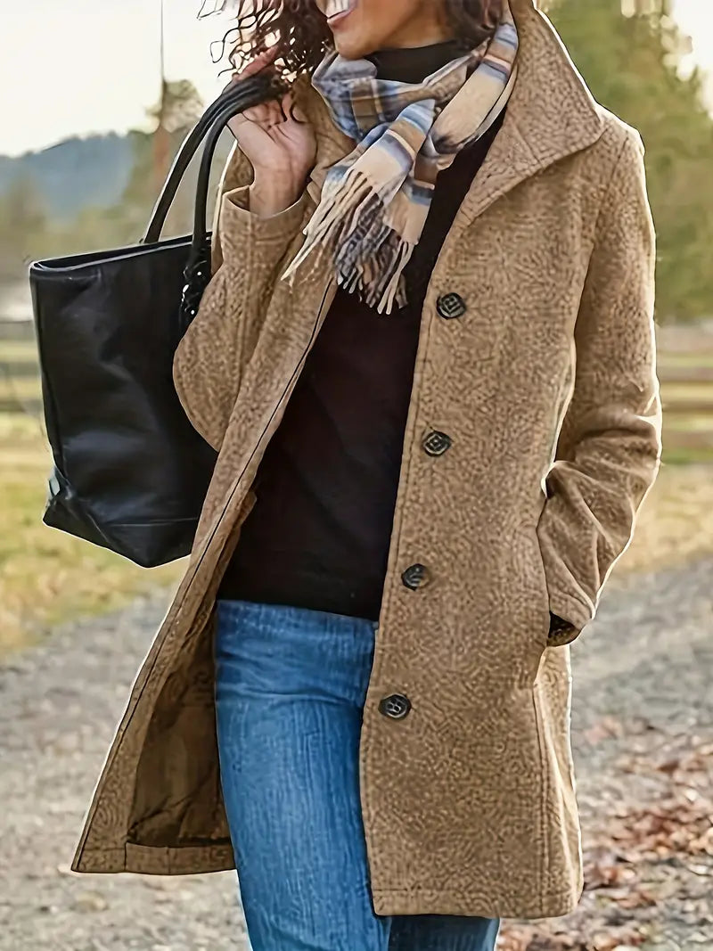 Oak & Coral | Women's Button-Front Lapel Coat