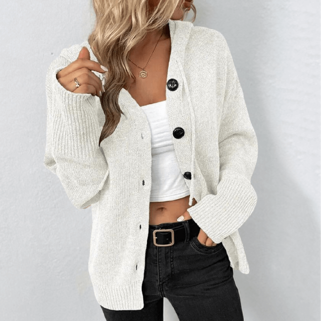 Oak & Coral | Women's Button-Up Hooded Cardigan