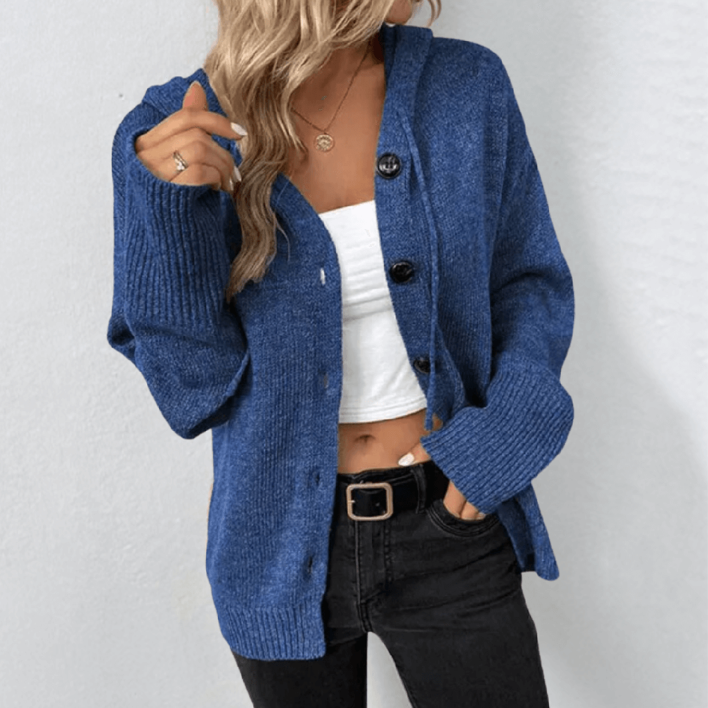 Oak & Coral | Women's Button-Up Hooded Cardigan