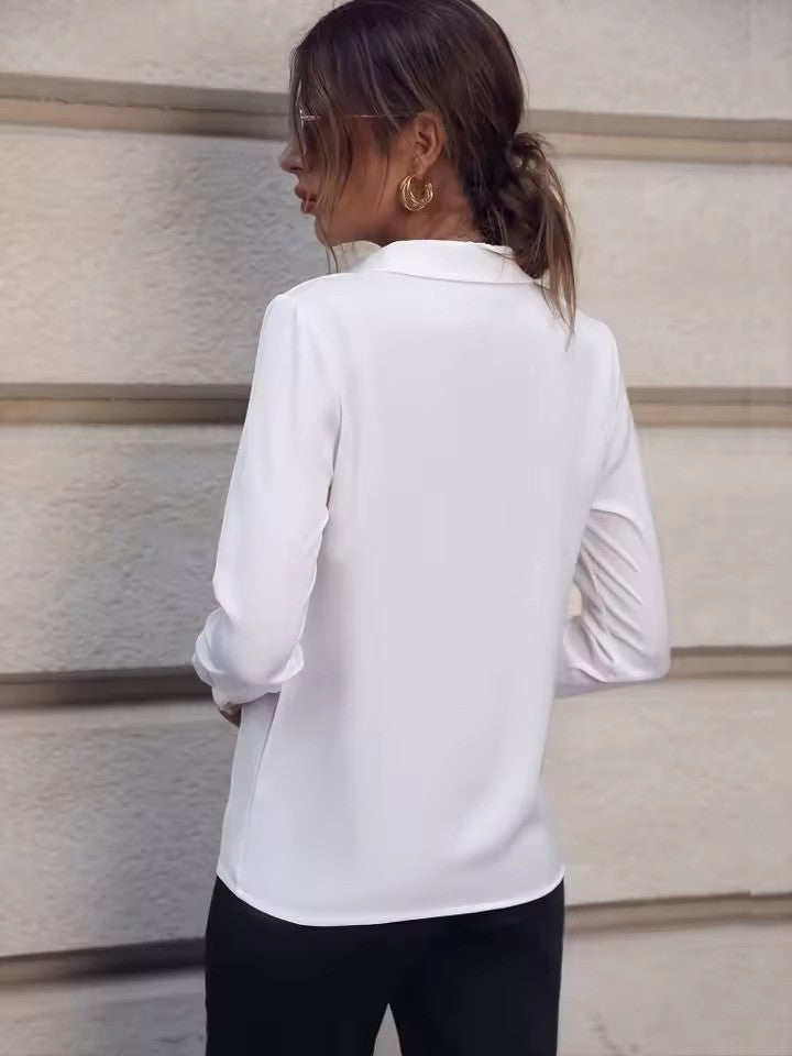 Oak & Coral | Women's Button-Up Shirt with Ring Detail