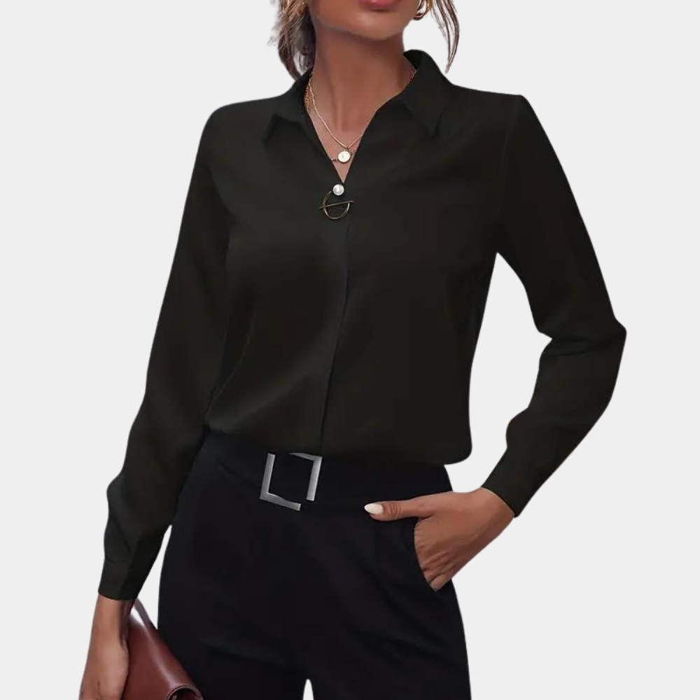 Oak & Coral | Women's Button-Up Shirt with Ring Detail
